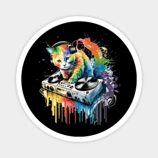 Funny CAT DJ colorful Magnet